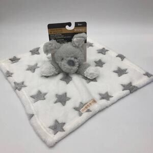 New Blankets & Beyond Gray Puppy Dog Stars Security Blanket Lovey Nunu